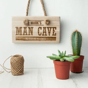 Personalised Wooden Man Cave Sign – Funny yet practical gift