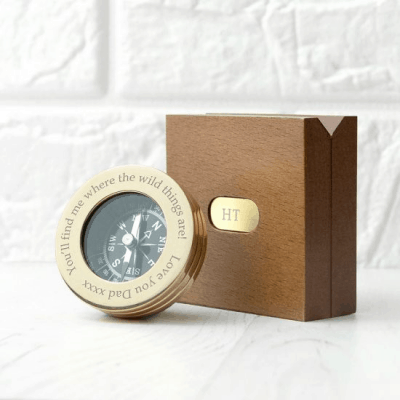 Personalised Brass Travellers Compass – A personalised anniversary gift for him