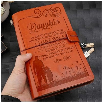 Personalised Leather Journal Gift for a difficult daughter