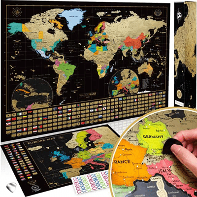 Travel Scratch Map – Impress the travel lovers with this Secret Santa gift