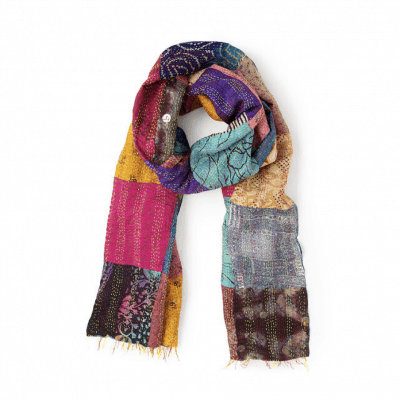 Repurposed Sari Silk Scarf - Colourful, elegant and useful