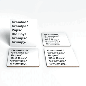 Set of Coasters – Practical yet personal gift for grandad
