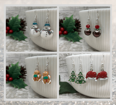 Christmas Earrings – Holiday present for an 8 year old girl