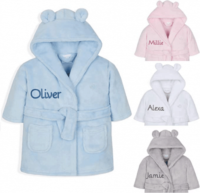 Embroidered Personalised Baby Robe – Cozy and comfortable gift idea for 1 year olds