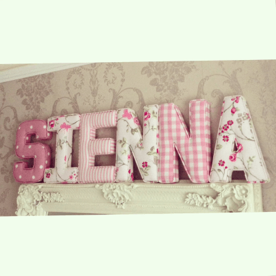 Fabric Nursery Wall Letters – One of a kind baby gift idea