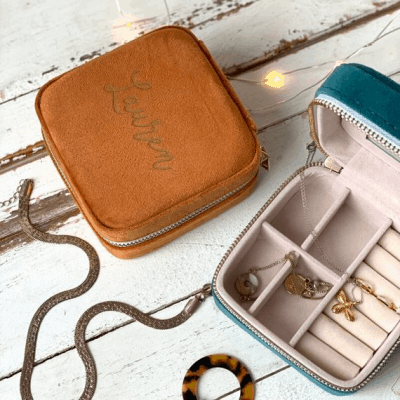 Personalised Travel Sized Jewellery Box – A very thoughtful 15th birthday gift idea for her