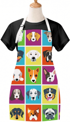 Whimsical Dog Themed Apron – Fun gift for the older woman who loves dogs