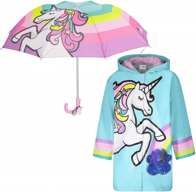 Matching Umbrella and Slicker – Practical gifts for a 4 year old girl