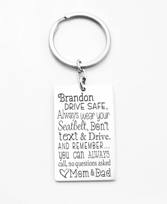 Personalised Keychain – Car gifts for a 16 year old boy