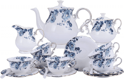 Blue Rose Tea Set – Luxury tea pot sets