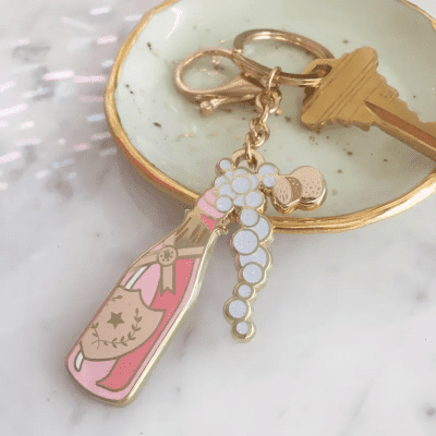 Champagne Keychain – Affordable champagne gift for stocking stuffers
