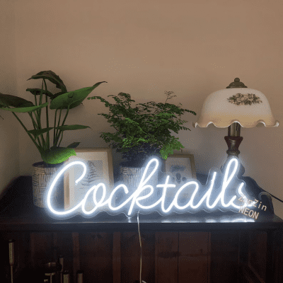 Cocktail Neon Light Sign – Statement home decor gift for cocktail lovers