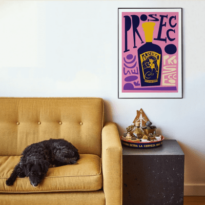Prosecco Wall Art Print – Home decor gift idea for prosecco lovers