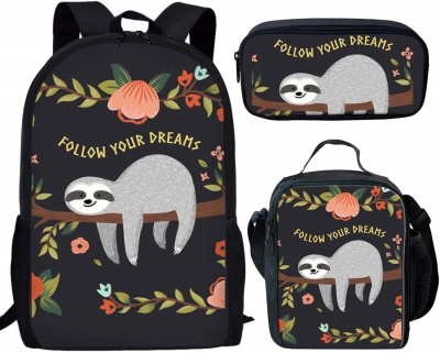 School Backpack and Lunch Box Set – Sloth stuff for school