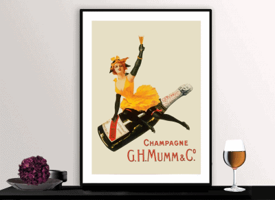 Vintage Champagne Poster – Home decor gift for champagne lovers