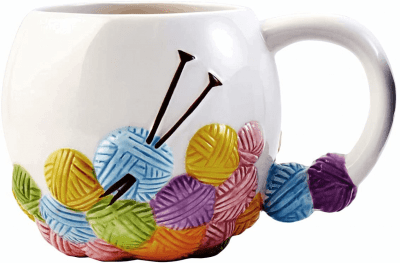 Knitting Themed Mug – Cute quick and easy gift for the knitter in your life