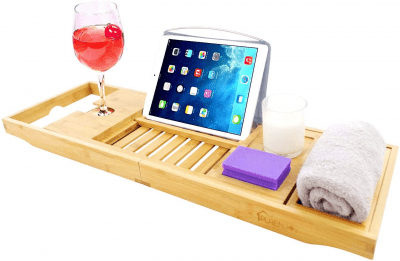 Wooden Bath Caddy – Gift to help your favorite book lover relax
